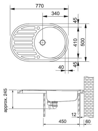 Мойка FRANKE 114.0359.972 FRANKE ROG 611 3.5,оникс,  стоп-вент"