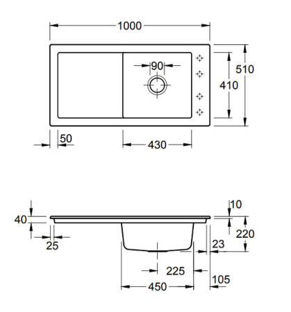 Кухонная мойка Villeroy&Boch Timeline 60 679001i4 Graphite