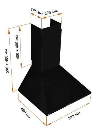 Вытяжка BACKER KH60A-F1 SHINY BLACK
