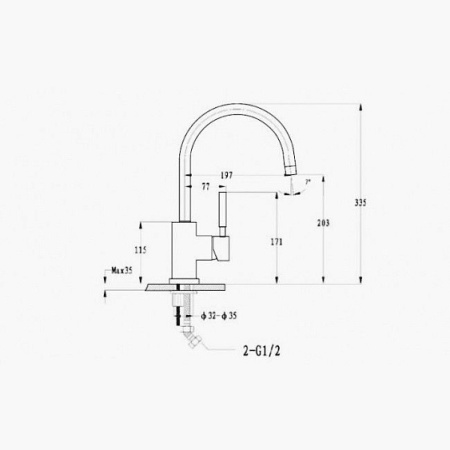 Смеситель GRANFEST 3023 серый