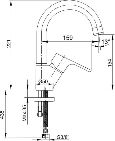 Смеситель E.C.A. Niobe 102188054EX