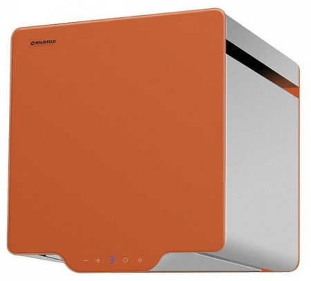 Вытяжка MAUNFELD BOX QUADRO 38 нержавейка/ оранжевое стекло