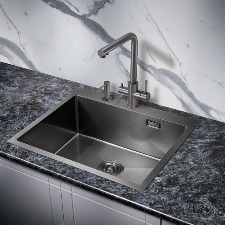 Кухонная мойка MILACIO Denia 59 Steel MC.77499 вороненая сталь