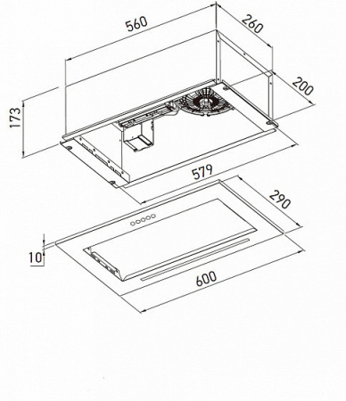 Вытяжка MEFERI SMARTBOX60BK LIGHT