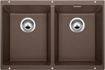 Кухонная мойка BLANCO SUBLINE 350/350-U SILGRANIT кофе с отв.арм. InFino (арт.523583)