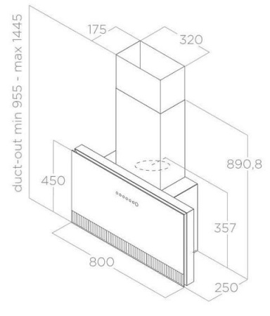 Вытяжка ELICA SUPER PLAT BL/F/80