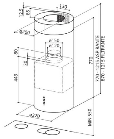 Вытяжка FABER CYLINDRA ISOLA EG10 X A37 ELN