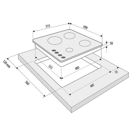 Газовая панель Fornelli PGT 60 CALORE IX
