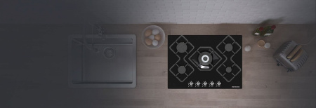 Встраиваемая газовая варочная панель Remenis REM-2156 black