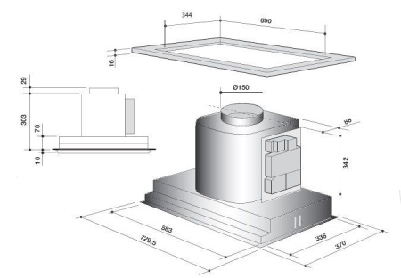 Вытяжка DE DIETRICH DHT1119X