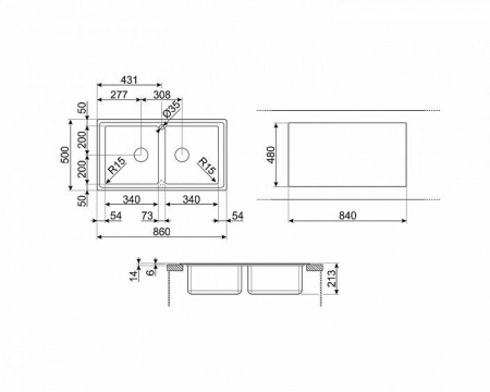 Кухонная мойка SMEG LDR862-2