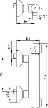 Смеситель E.C.A. Thermostatic 102102341EX