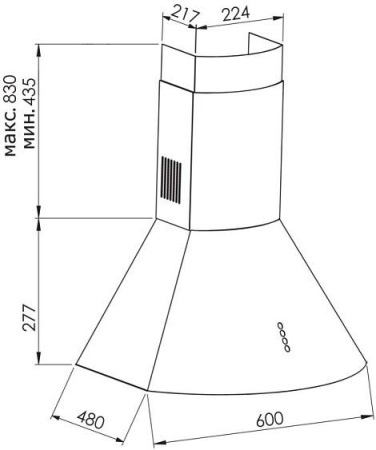 Настенная вытяжка KORTING KHC 6630 X