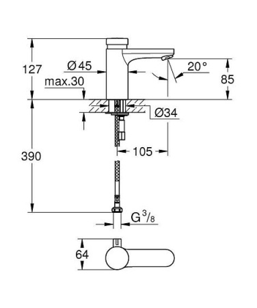 Смеситель GROHE Eurosmart Cosmopolitan T 36317000