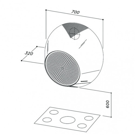 Вытяжка Sirius SL96HOOPblack