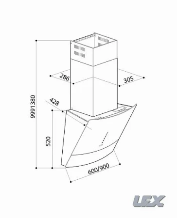 Вытяжка LEX tata 600 black