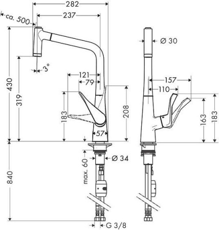 Смеситель HANSGROHE Metris 14820800