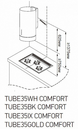 Вытяжка MEFERI TUBE35BK COMFORT