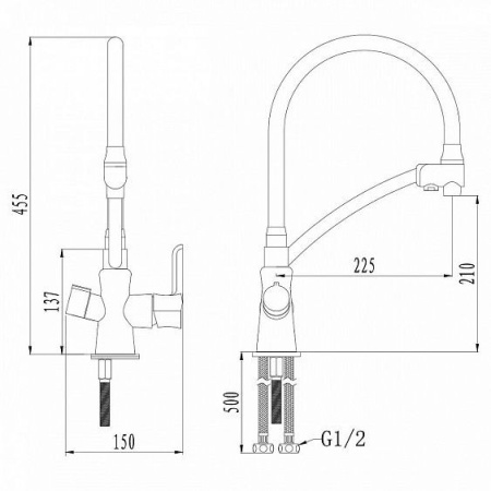 Смеситель LEMARK Comfort LM3070C хром/черный