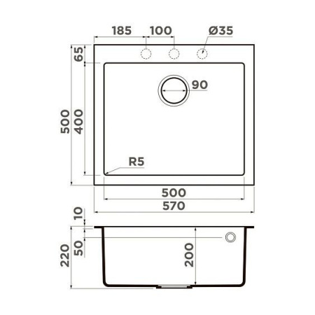 Кухонная мойка OMOIKIRI Bosen 57A-GB (4993818)
