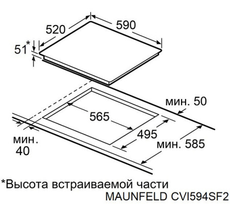 Варочная поверхность MAUNFELD CVI594SF2BG LUX Inverter
