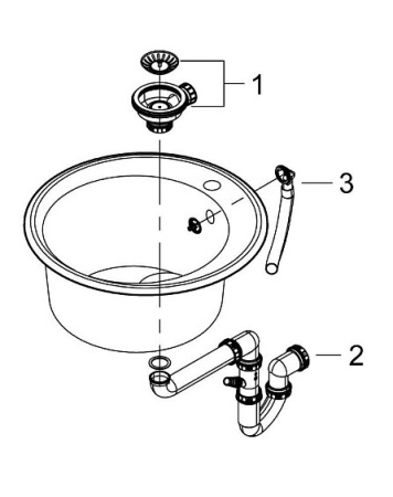 Кухонная мойка GROHE K200 черный гранит 31656AP0