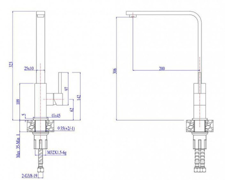 Смеситель ALVEUS JENNY G55 BEIGE