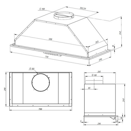 Вытяжка AKPO wk-4 neva eco 80 нержавейка