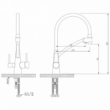 Смеситель LEMARK Comfort LM3071C gray