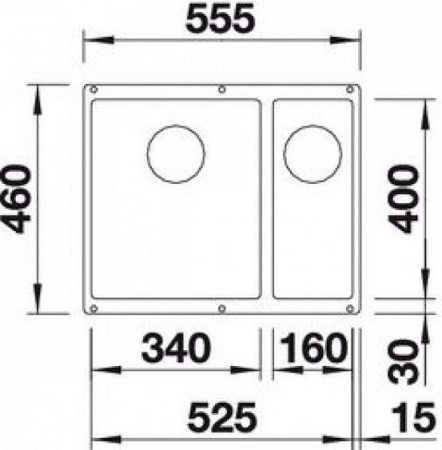 Кухонная мойка BLANCO SUBLINE 340/160-U SILGRANIT 523549 темная скала