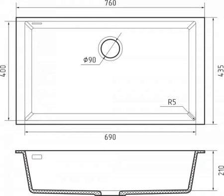 Кухонная мойка RIVELATO STRIA 7669 Bianco latte