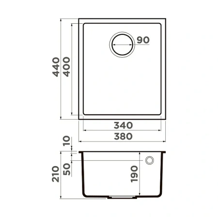 Кухонная мойка OMOIKIRI Bosen 38-U-ES (4997204)