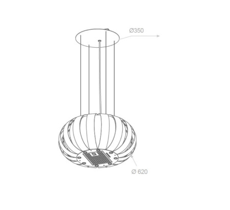 Вытяжка PANDO I-1200/55 INOX - INOX AZUL V.750 SEC - CABLE
