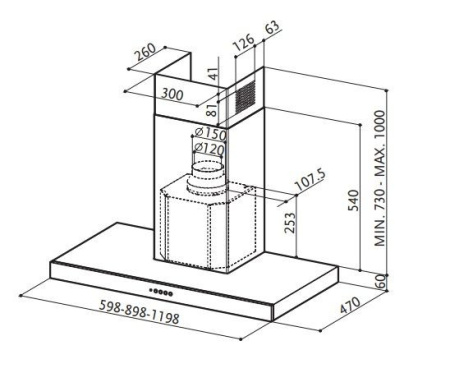 Вытяжка FABER 110.0255.543  ISOLA/SP EG8 X  A120