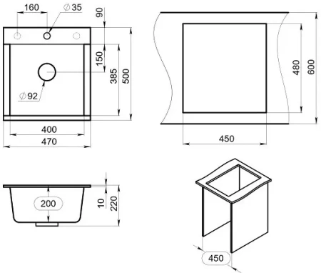 Кухонная мойка GRANULA ES-4701 арктик