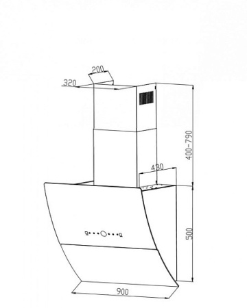 Вытяжка GRAND Turino GC 90 черный