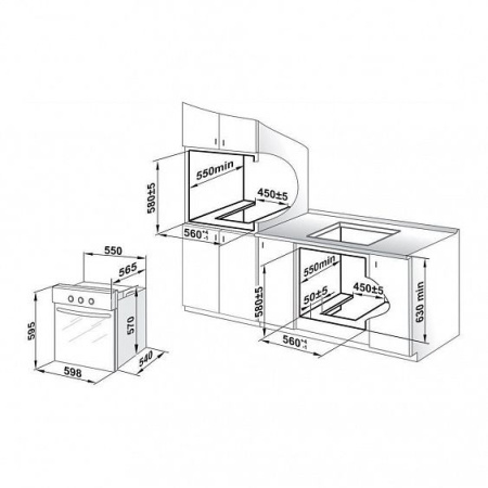 Встраиваемый газовый духовой шкаф GEFEST ДГЭ 621-01 В1