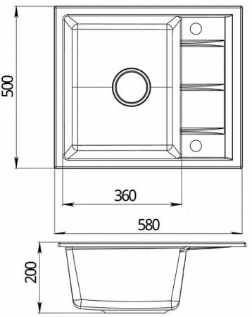 Кухонная мойка EMAR EMQ-1580.Q оникс