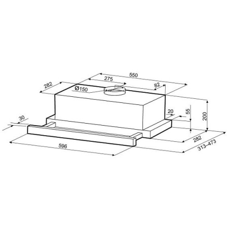 Вытяжка KRONA KAMILLA TK 600 INOX (1 мотор)