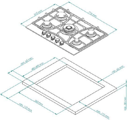 Варочная поверхность KUPPERSBERG FS 710 Ant Bronze