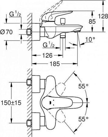 Смеситель GROHE Eurostyle 23726LS3 белый