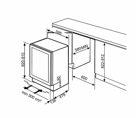Встраиваемый винный шкаф SMEG CVI138LWS2