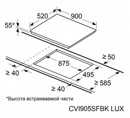 Варочная поверхность MAUNFELD CVI905SFBK LUX Inverter