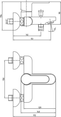 Смеситель E.C.A. Nita 102102475EX