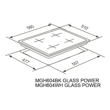 Варочная поверхность MEFERI MGH604BK GLASS POWER