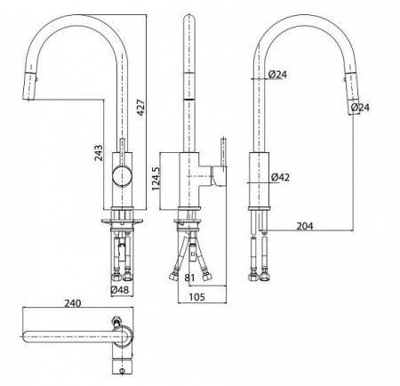 Смеситель M&Z MZ-Expo MZE11105 хром