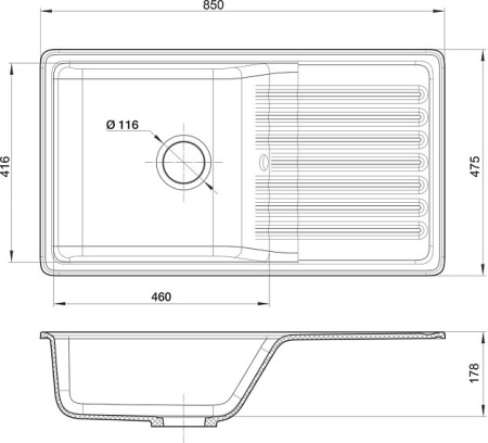 Кухонная мойка GRANFEST QUARZ GF-ZW-73 бежевый