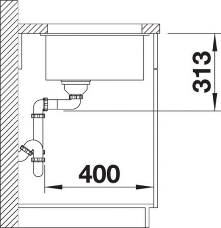 Кухонная мойка BLANCO SUBLINE 320-U 523407 темная скала