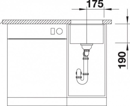 Кухонная мойка BLANCO SUBLINE 320-U 523407 темная скала
