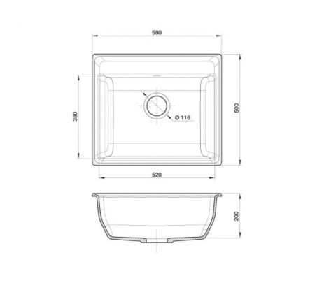 Кухонная мойка GRANFEST GF-V-580 бежевый